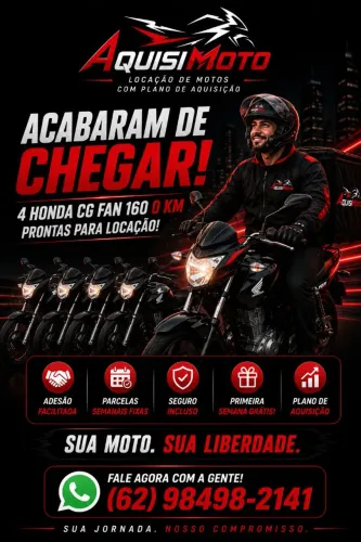 Honda CG 160 FAN 0 KM | Locação com Plano de Aquisição | Aquisimoto