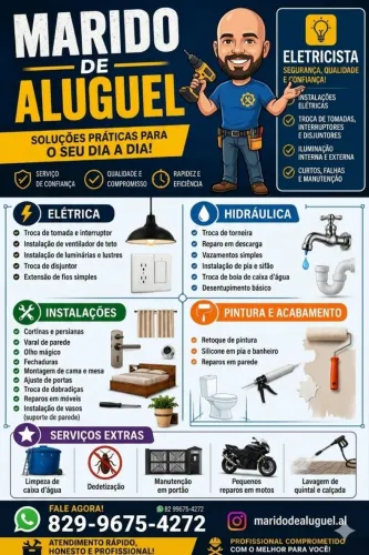 Serviços Elétricos, Hidráulicos e montagem, "Marido de Aluguel".