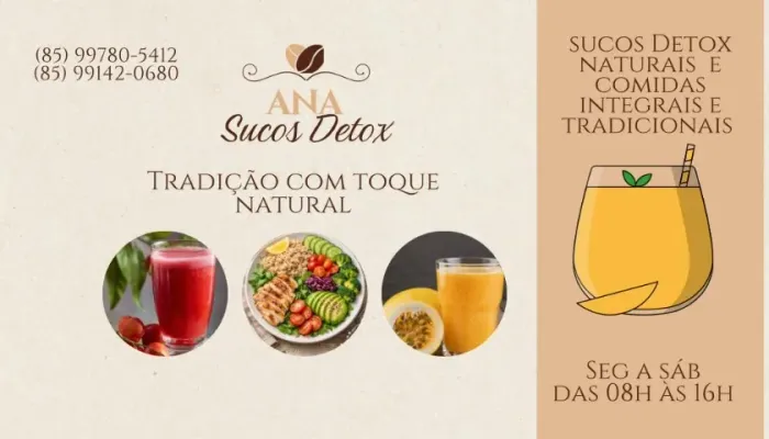 Sucos detox e comidas integral 
