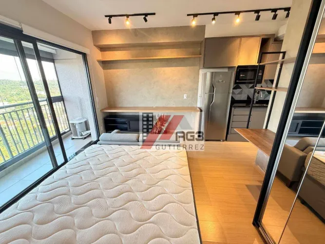 Studio mobiliado com vista livre, ar e lazer completo ao lado do Metrô Borba Gato - Alto d