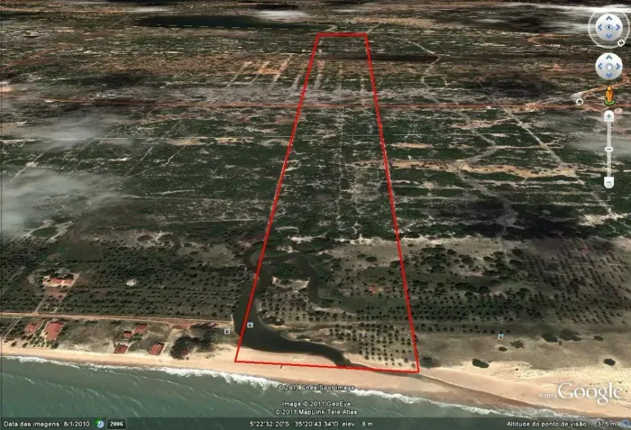 Imóvel para venda possui 45000 metros quadrados em Povoado de Cajueiro - Touros - RN
