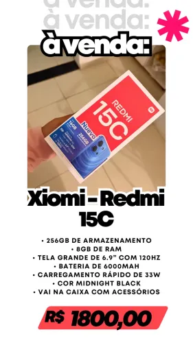 REDMI 15C NOVO NA CAIXA