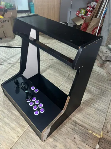 Gabinete fliperama arcade com controles USB 1 Players - projeto inacabado