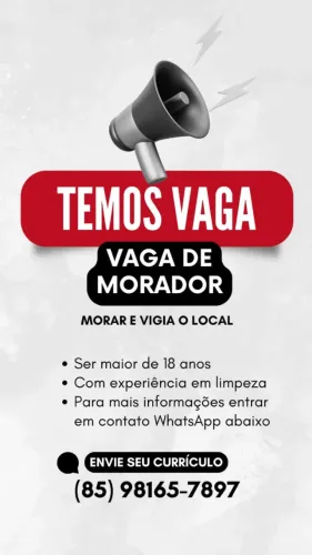 VAGA DE MORADOR 