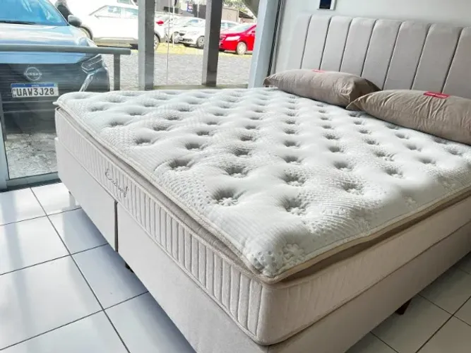Cama Box King Size Nova Alto Conforto Molas Ensacadas Marca Sankonfort, 12x Sem Juros!