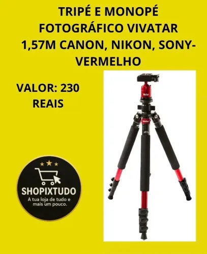 Tripé e monopé fotográfico vivatar 1,57M