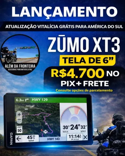 GPS Garmin Zumo XT3 Vitalicio para América do Sul