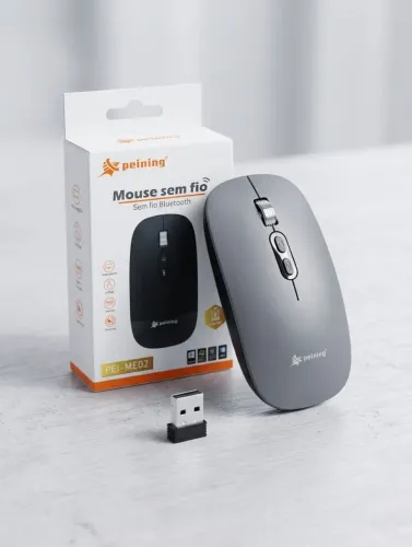 Mouse Sem Fio Dual Peining PEI-ME02 - Bluetooth + 2.4G - Semi-novo com Caixa