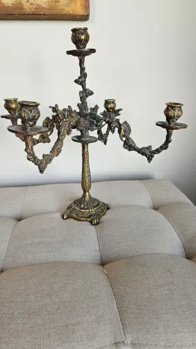 Candelabro de Bronze raro antiguidade