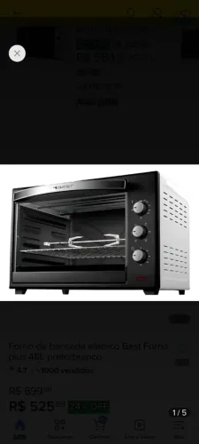 Forno elétrico Best 60l com espeto giratório 