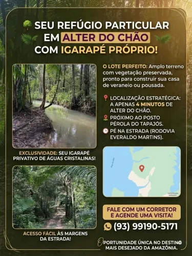 SEU REFÚGIO PARTICULAR COM IGARAPÉ EM ALTER DO CHÃO!