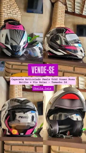 Capacete Articulado Peels Urb2 Ocean Rosa Brilho + Viseira Solar
