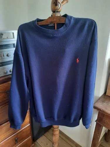 Blusão Moletom Polo By Ralph Lauren Vintage Azul Marinho - Tamanho M (Made In USA) 