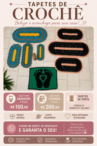 Tapetes de crochê pronto entrega