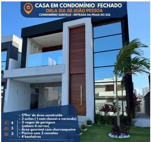 CASA A VENDA CONDOMÍNIO RESIDENCIAL SUN VILLE c/179m2 3 Suítes, Closet Varanda, Piscina