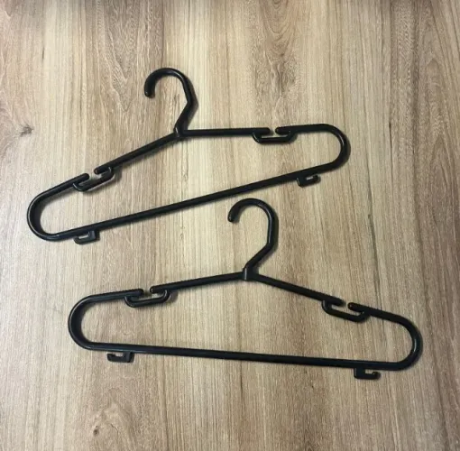 Kit com 230 Cabides Preto Fixo Antiderrapante Adulto 12mm - 43cm X 20cm (Leia a Descrição)