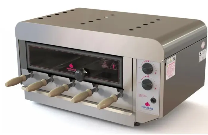 Churrasqueira Rotativa a Gás 5 Espetos Inox PRR-050N Style Bivolt - Progás