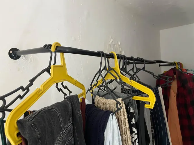 Kit com 3 Araras de Parede em Aço (1 Metro) - Mudança