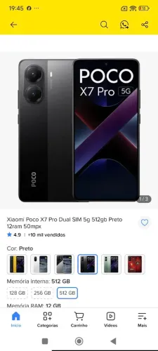 Vendo Poco X7 Pro semi novo e passo cartão 