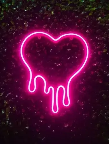 Coração Derretido Luminária Led Neon (Pronta Entrega)