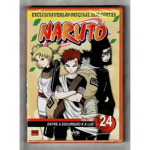 Naruto vol. 24 - Dvd - Entre a Escuridão e a Luz Original Playarte sem cortes Lacrado .