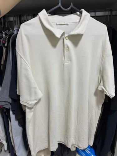 Polo Off-White / Bege Claro Texturizada Zara - Tamanho XL / GG