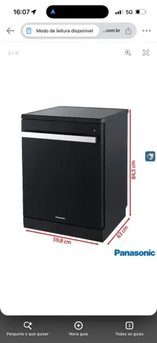 Lava louças Panasonic 15 serviços 220v