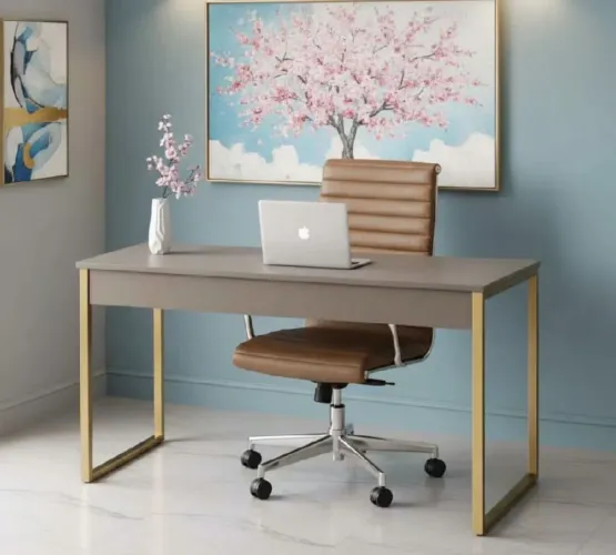 Mesa industrial cinza semi  nova 