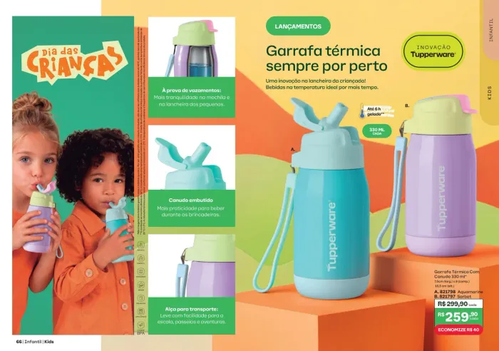 Tupperware garrafa térmica dia das crianças