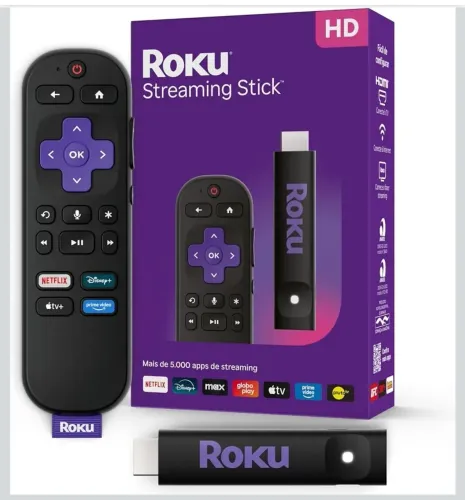 ROKU STICK COM UM ANO DE CONTEÚDO INCLUSO