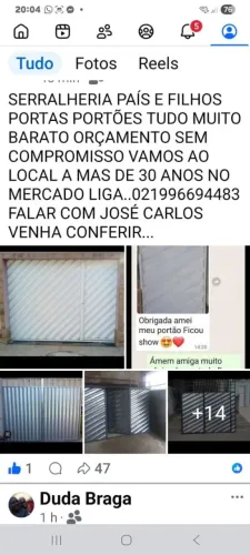 SERRALHERIA PAIS E FILHOS PORTAS DE AÇO A PARTIR DE 1.000 PORTÕES DE GARAG.A PARTIR 1.000
