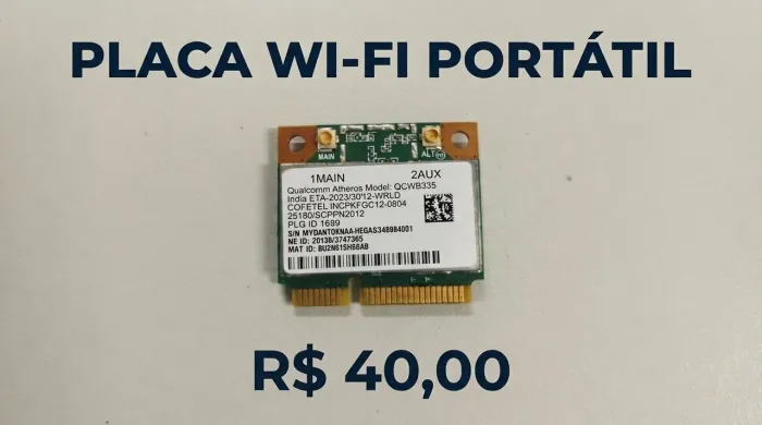 Placa de Rede Wi-Fi para Notebook Qualcomm Atheros