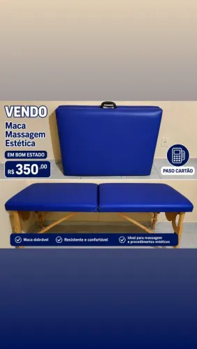 Maca massagem e estética e uma cadeira mocho sela com encosto