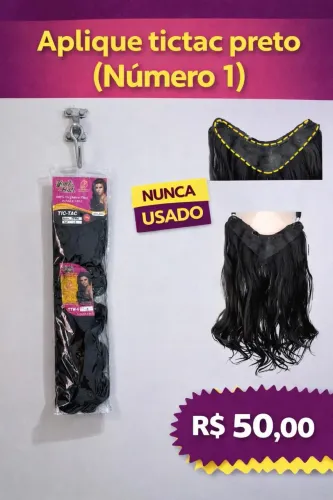 Aplique TicTac Preto 