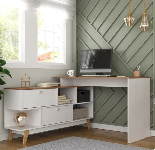 Mesa Escrivaninha de Escritório em L 