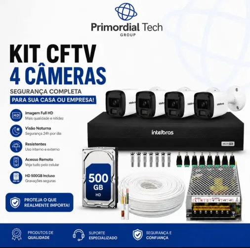 Kit 4 câmeras intelbras 1080P