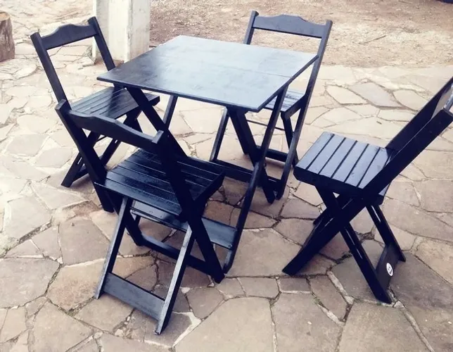 Mesa Dobrável com 4 Cadeiras Pub Bar Mesa 70x70
