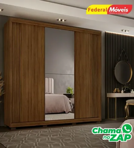 Guarda Roupa com 3 Portas de Correr Novo Fazemos Entrega
