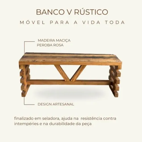 Banco V Rústico 