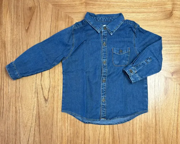 Camisa Jeans Zara Baby Boy 12/18 Meses