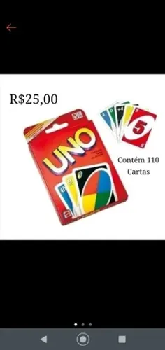 Jogo uno carta de papel 