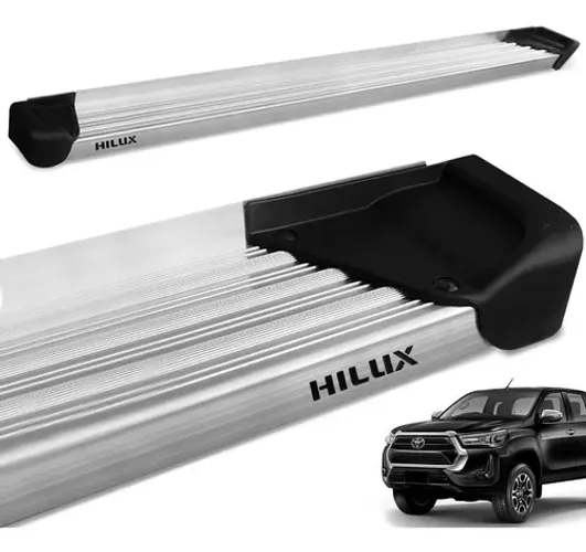 Estribo Hilux Cd 2016 2017 2018 2019 Lateral Aluminio Prata