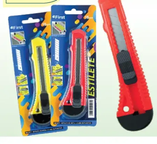 Estilete v/ lamina metal c/ cabo plastico longo 18mm