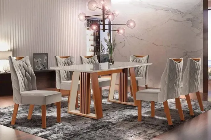 Conjunto de mesa executiva em promoção 6 lugares lectuus