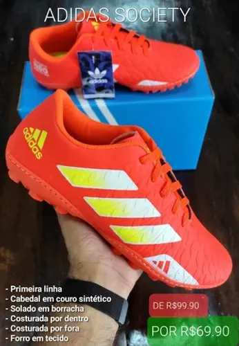 Chuteira Adidas Society Laranja