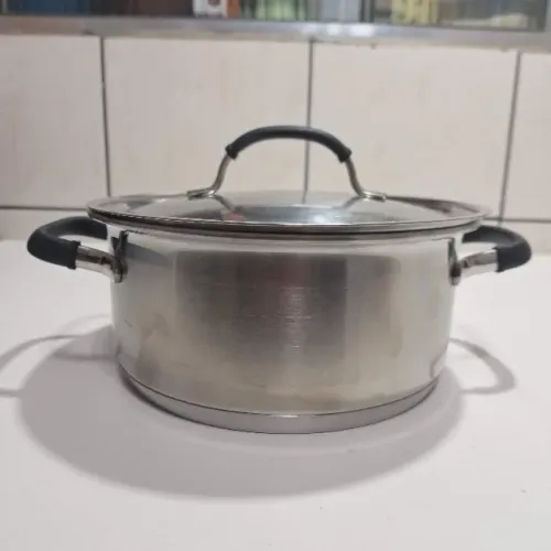 Panela Tramontina Solar Silicone 20cm 2,9l Fundo Triplo Aço inox Caçarola Rasa