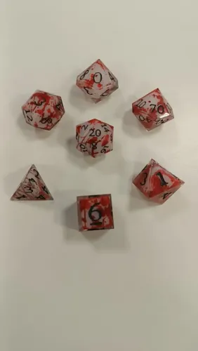 Kit dados de RPG Sangrentos - Conjunto dados RPG de mesa artesanal, Set