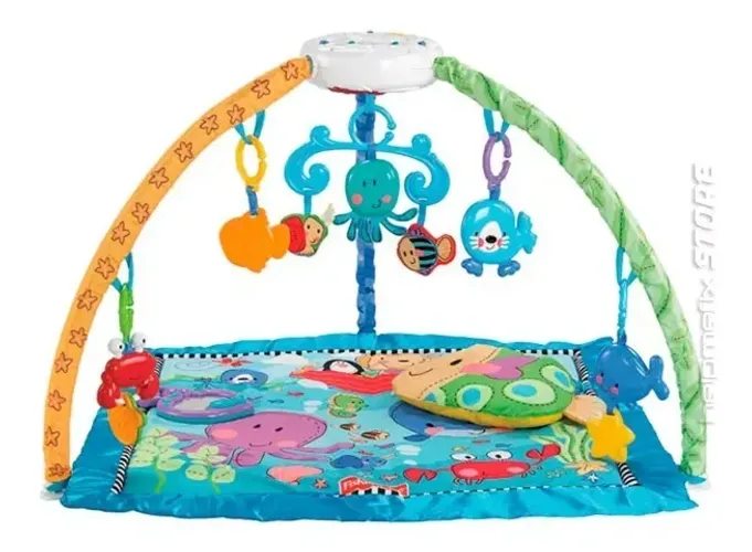 Tapete Infantil Atividades Interativo - Ginásio Fundo Mar Bebê Fisher Pric