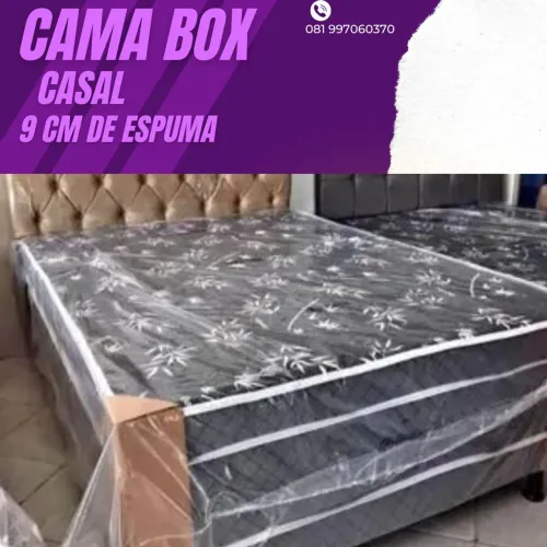 Cama Box Casal 9cm de Espuma