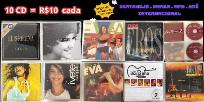 CD + Encarte (samba, romântica, axé, mpb e pop) títulos na descrição (ler descrição)